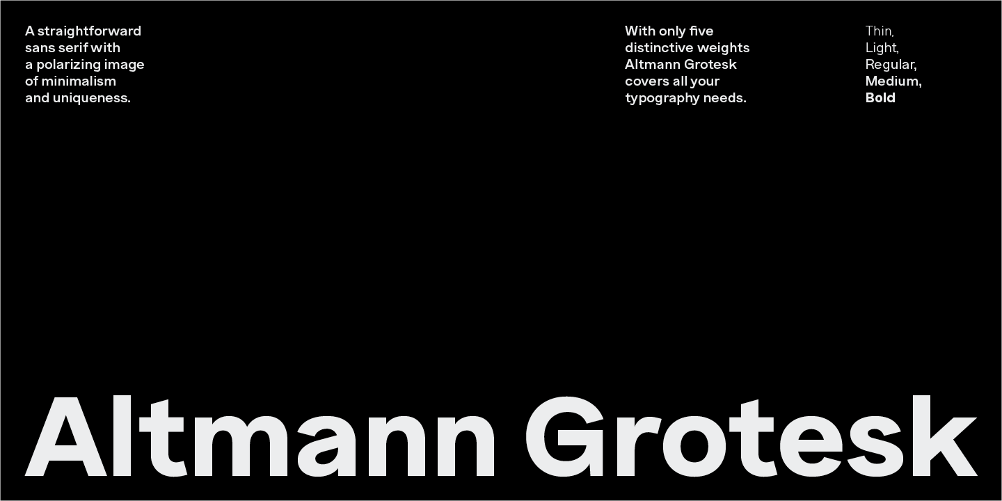 Altmann Grotesk Font preview